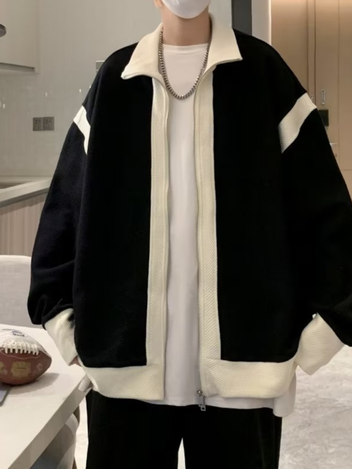Casual Knitted Jaet for Men Ho - Streetwear Brand Hong Kong 评论和价格