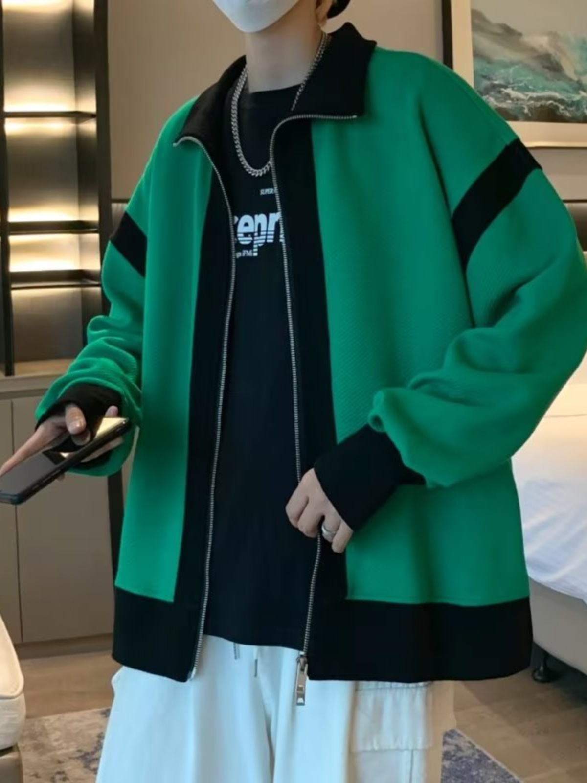 Casual Knitted Jaet for Men Ho - Streetwear Brand Hong Kong 评论和价格