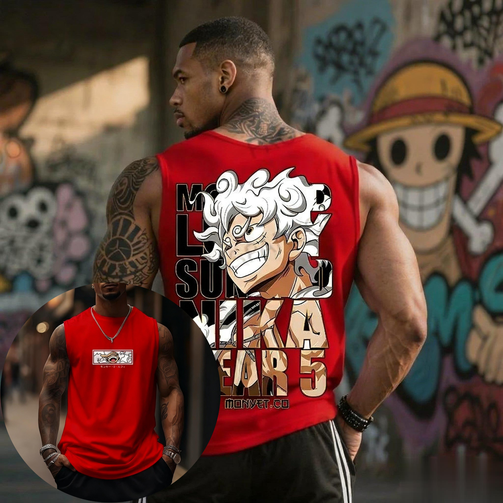One Piece Luffy Gear 5 Tank To - Streetwear Gym Brand 评论和价格