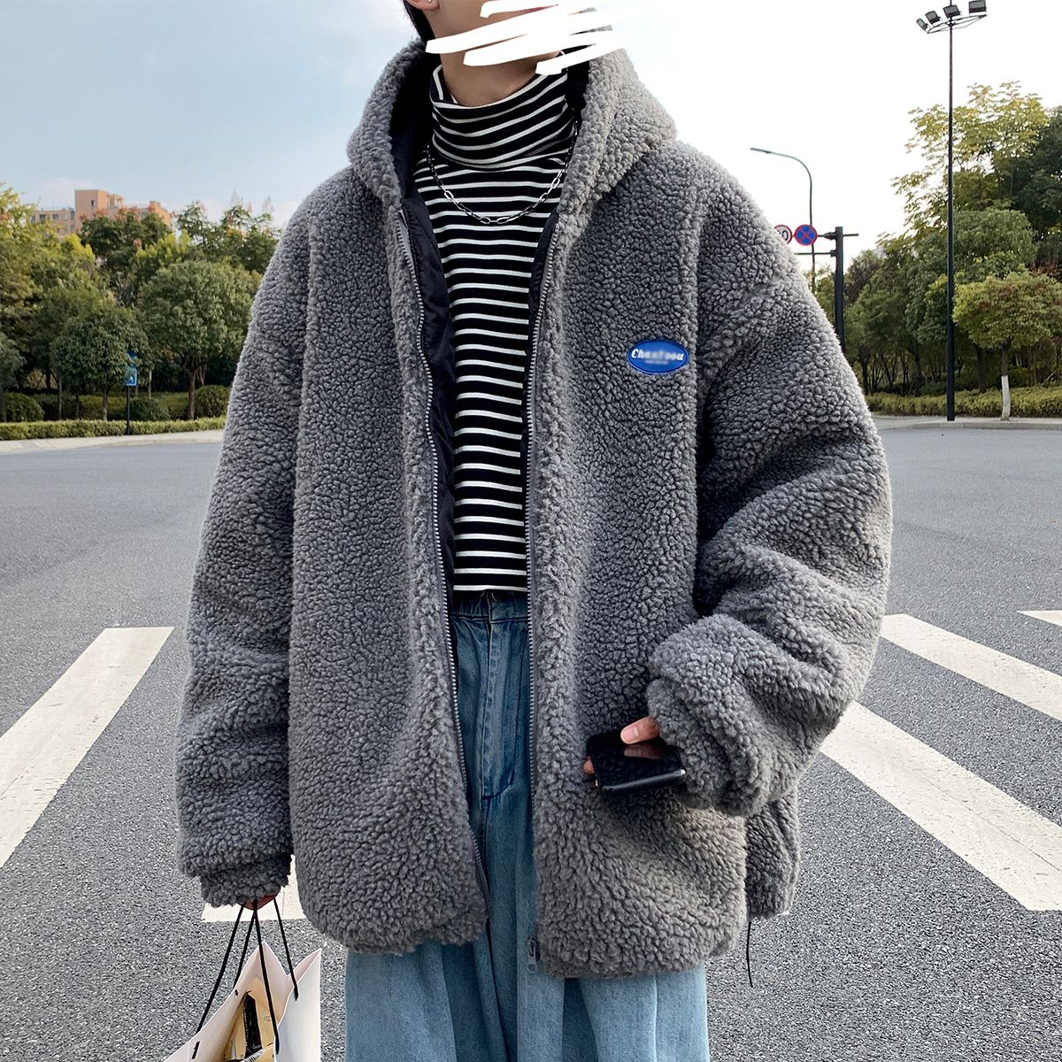 Spring Autumn Lamb Fur Jaet Me - Streetwear Brand Hong Kong 评论和价格